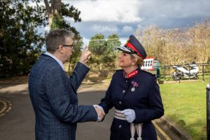 Lord-Lieutenant with one of the people supported by Hft