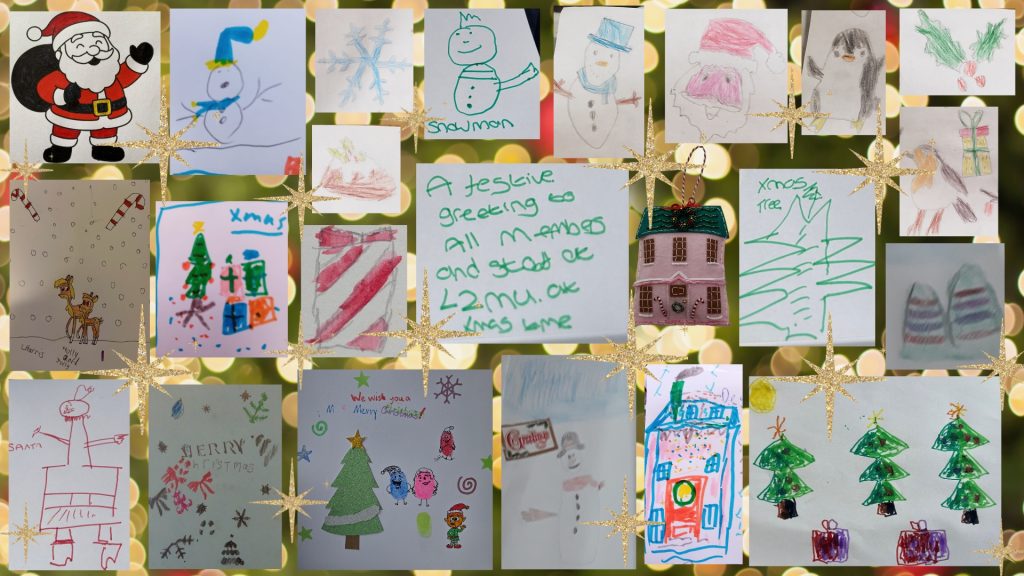 Luv2meetU virtual Christmas card. It's a montage of 22 handmade cards from members of the group. 